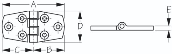 SEA DOG SS DOOR HINGE 1-1/2' X 3' - 2054101