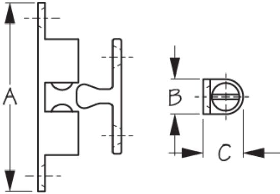 SEA DOG CHROME BRASS STUD CATCH 1-15/1 - 2228221
