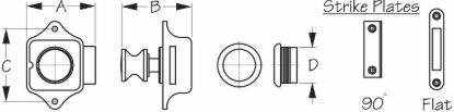 SEA DOG PUSH BUTTON RIM LATCH - SS AND - 2253001