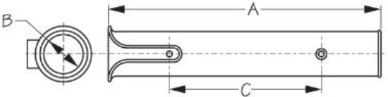 SEA DOG POLYPROPYLENE SIDE MOUNT ROD - 3251211