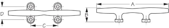 SEA DOG STAINLESS OPEN BASE CLEAT 10' - 416101