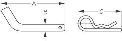 SEA DOG ZINC PLATED STEEL RECEIVER PIN - 7510621