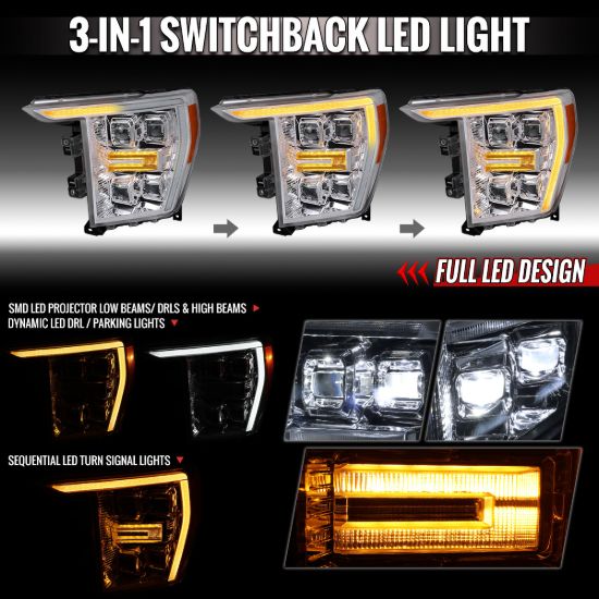 SPEC-D TUNIN FORD F150 WHITE AND AMBER DUAL COLO - 15021LSQRS