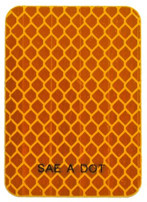 JAMMY 2' X 2.75' AMBER REFLECTIVE TAPE - J006A