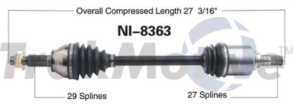 TRAKMOTIVE NEW CV AXLE - NI8363