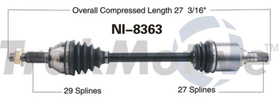 TRAKMOTIVE NEW CV AXLE - NI8363