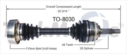 TRAKMOTIVE NEW CV AXLE - TO8030