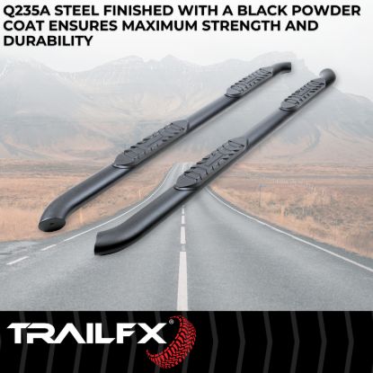 TRAILFX 4' OVAL BENT SIDE BAR BLK - A1006B