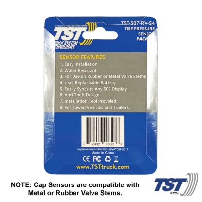 TRUCK SYSTMS 4 PACK 507 CAP SENSORS W/REP BATT - TST507RVS4