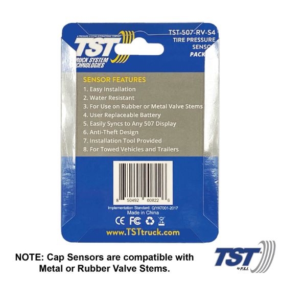 TRUCK SYSTMS 4 PACK 507 CAP SENSORS W/REP BATT - TST507RVS4