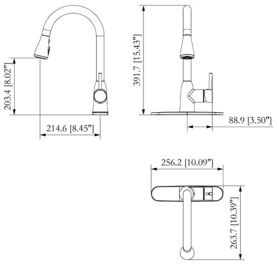 VALTERRA LLC PREMIUM SLIMLINE BOOST FAUCET BK - PF231766
