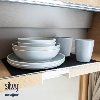 SILWY MAGNET TABLEWARE SET DOLOMIT GREY + METAL- - YBRKGS11W