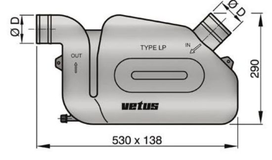 VETUS PLASTIC WATERLOCK2.4'FOR LONG HOSES - WLOCKLP60