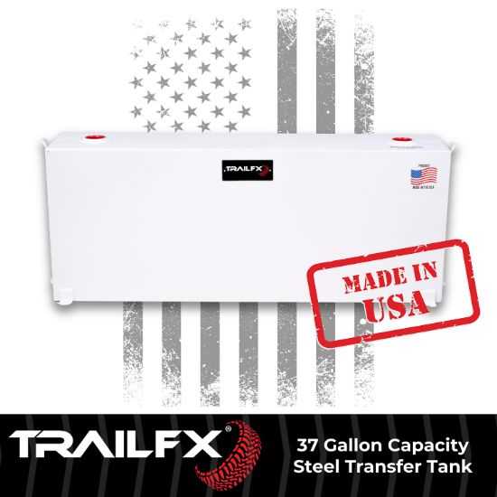 TRAILFX 37 GAL WHITE STEEL RECTANGLE TANK - 21040SW