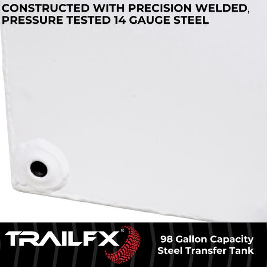 TRAILFX 98 GAL WHITE STEEL RECTANGLE TANK - 21098SW
