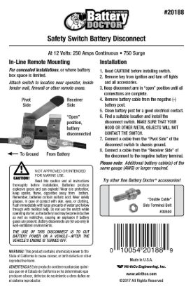 WIRTHCO KNIFE SWITCH IN-LINE - 20188