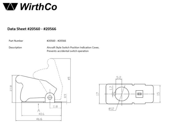 WIRTHCO AIRCRAFT STYLE TOGGLE SWI - 20561