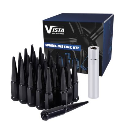 WC WHEEL ACC 14X1.5 6 LUG SPIKE KT 111MM LNG BLK - C5614LSPKB