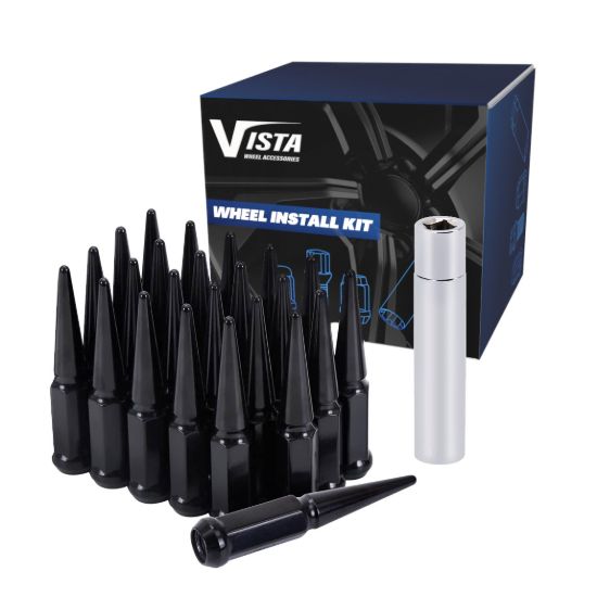 WC WHEEL ACC 14X1.5 6 LUG SPIKE KT 111MM LNG BLK - C5614LSPKB