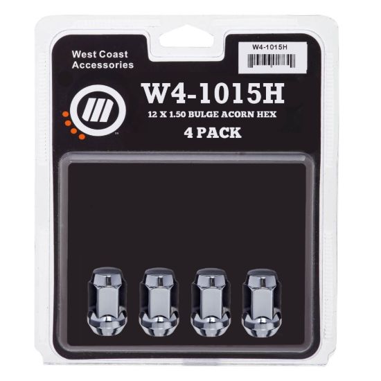 WC WHEEL ACC 12X1.5 BLG ACORN CHR 4 PK - W41015H