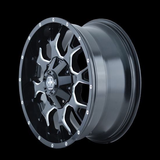WHEEL GROUP WARRIOR (8015) BLK/MILLED SPOKES 17 - 80157937MM