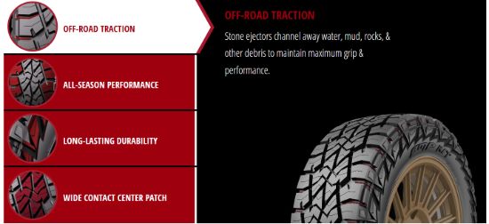 WHEEL GROUP 35X12.50R22LT TERRAIN ATTACK R/T 12 - C000005353