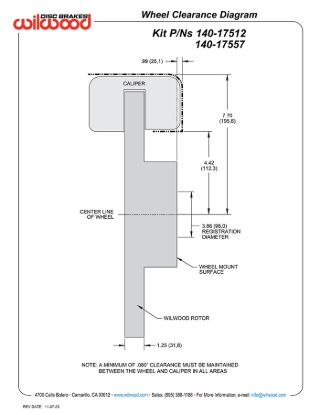WILWOOD KIT FRONT AERO6-DM FORD B - 14017512DR