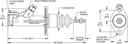 WILWOOD GS REMOTE MASTER CYLINDER - .750' B - 26015091