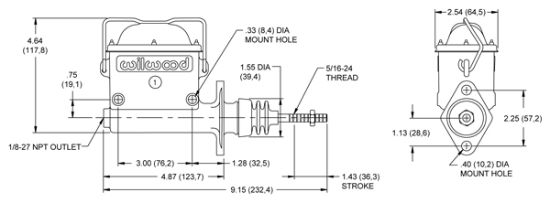 WILWOOD HIGH VOLUME ALUMINUM MAST - 2606764