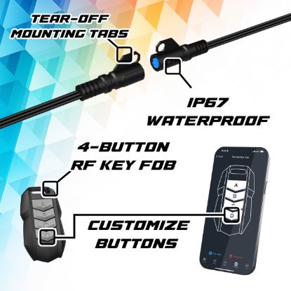 XK GLOW 2PC 7' XKMAX RGBW LED WRANGLER JK T - MX7INJPKIT