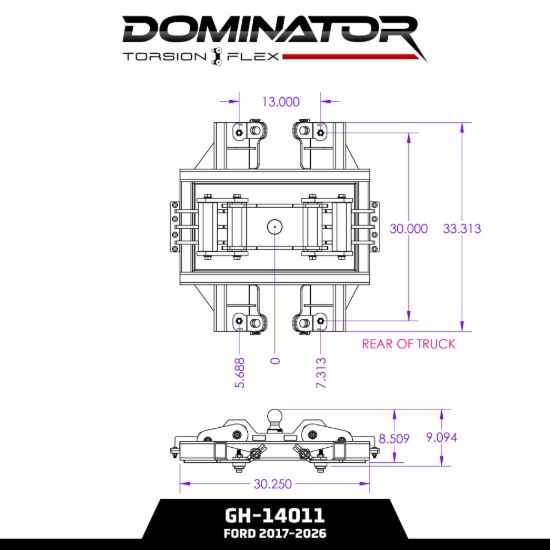 GEN-Y HITCH DOMINATOR 25K FORD OEM PUCK HITCH 6 - GH14011