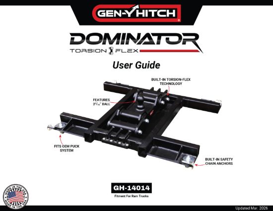 GEN-Y HITCH DOMINATOR 25K RAM OEM PUCK HITCH 6. - GH14014