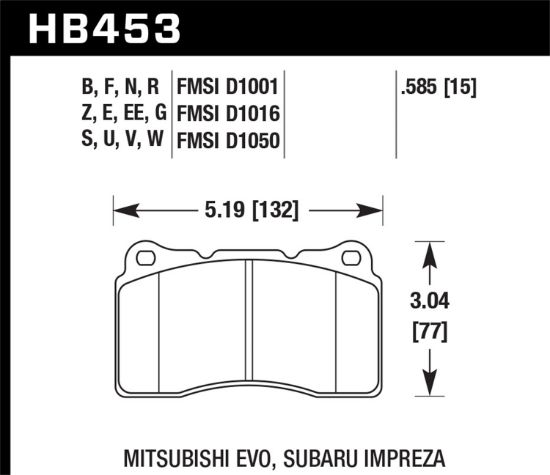 HAWK BRAKE PADS - HB453B585