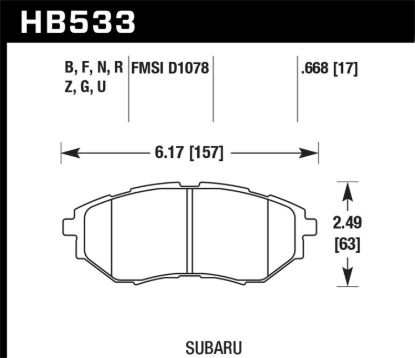 HAWK BRAKE PADS - HB533F668