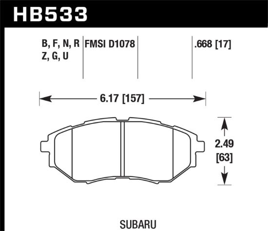 HAWK BRAKE PADS - HB533F668