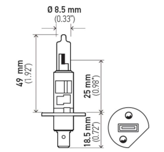 HELLA BULB H1 12V 55W P14.5S T2.5 +50 - 002089541