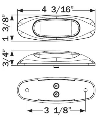 OPTRONICS LED MIROFLEX MINI STAR W/CHROM;AMB - MCL17ABP