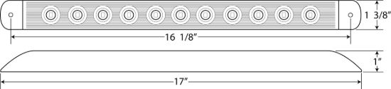 OPTRONICS LED TAIL LIGHT THIN LINE  CLEAR LEN - STL89RCB