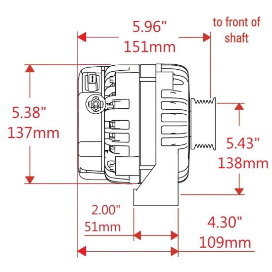 POWERMASTER ALT GM NATURAL 180A 6 GRV HPR 4-PIN - 84400934