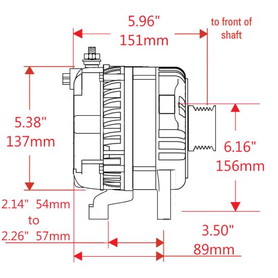 POWERMASTER ALT FD BLK 180A 6 GRV SOLID PULLEY - 851626CCW