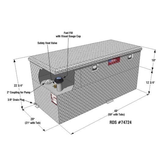 RDS MFG INC COMBO TRANSFER TANK WITH PUMP - 74724PC