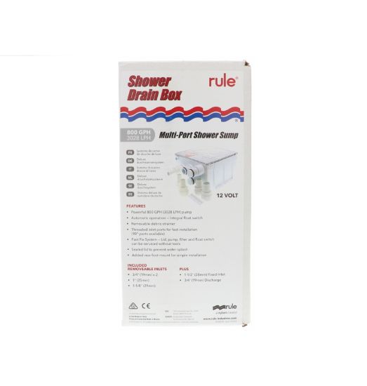 RULE SHOWER DRAIN KIT 800GPH 12V - 98B