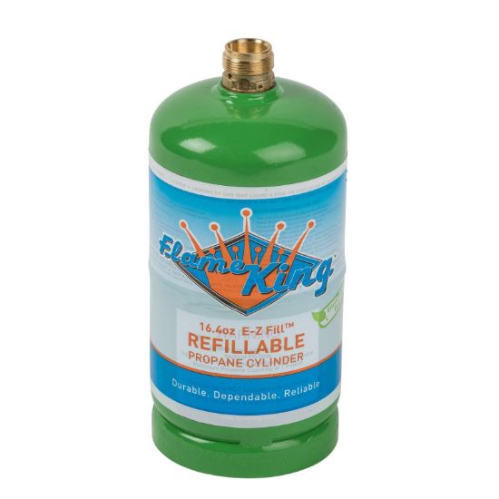 FLAME KING 1-LB REFILLABLE PROPANE CYLINDER - FLMKNG164L