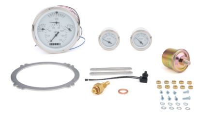 57 Chevy 6 Gauge Set White