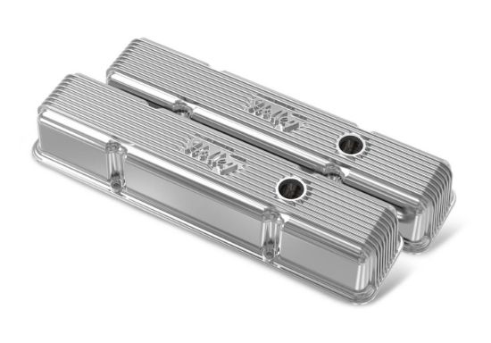 SBC Holley Die Cast Alm Valve Cover Set Polished