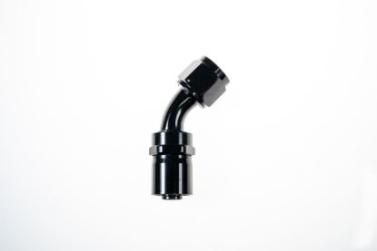 8AN 45 Degree Crimp Hose End Black