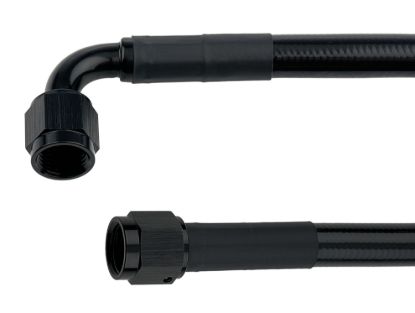 Coated Braided Line 15in #6 Hose -6 Str/-6 90 Deg