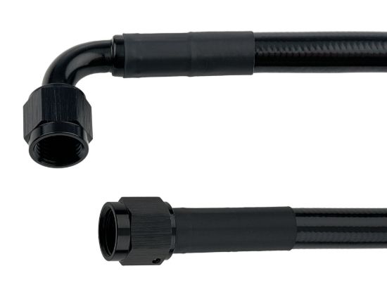 Coated Braided Line 15in #6 Hose -6 Str/-6 90 Deg