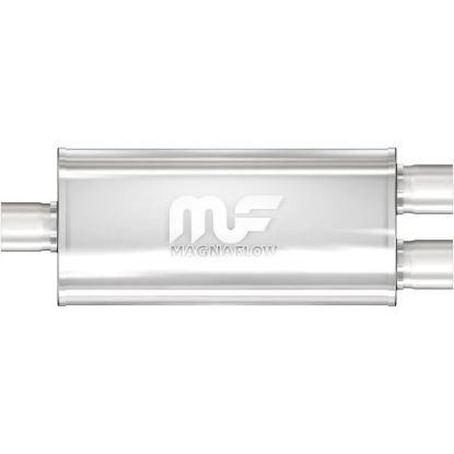 Stainless Muffler 2.5in Inlet/Dual 2.5in Out