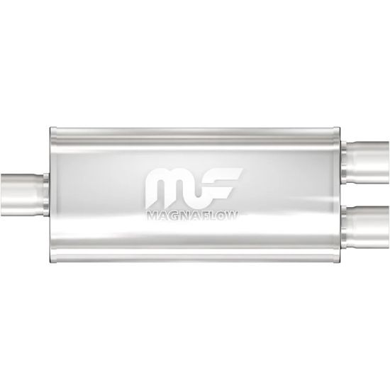 Stainless Muffler 2.5in Inlet/Dual 2.5in Out